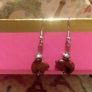 made by me Jewelry - Bear Earrings Southwestern Style Tigers Eye Stone made by me Jewelry - Bear Earrings Southwestern Style Tigers Eye Stone